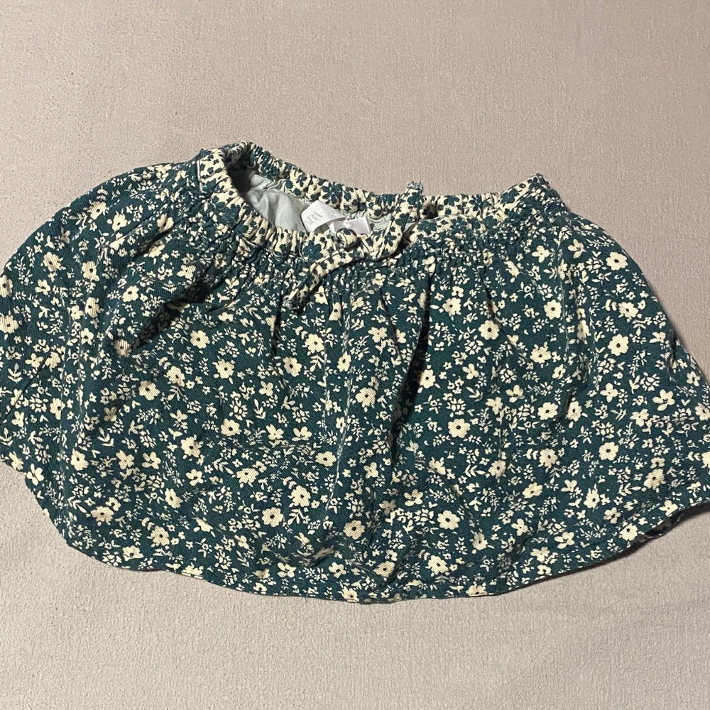 Zara Kids Floral Skort in Green and White